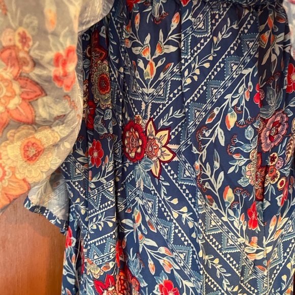 Women’s Cornflower Blue Floral Off the Shoulder Maxi Dress - Picture 8 of 9